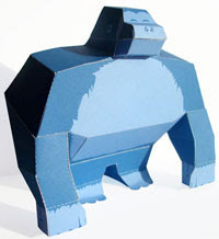 Blue Gorilla Papercraft