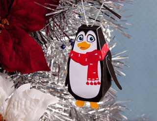 Christmas Penguin Ornament Papercraft