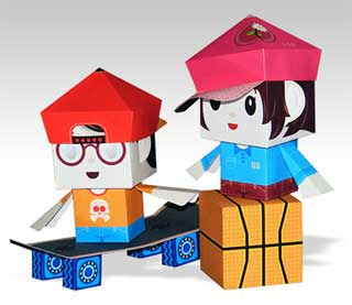 Skate Ball Paper Toy