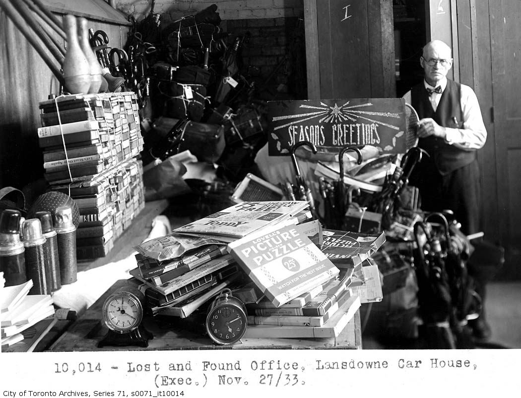 lost toronto TTC/Lost and Found 1933