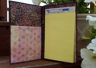fabric notepad folder inside