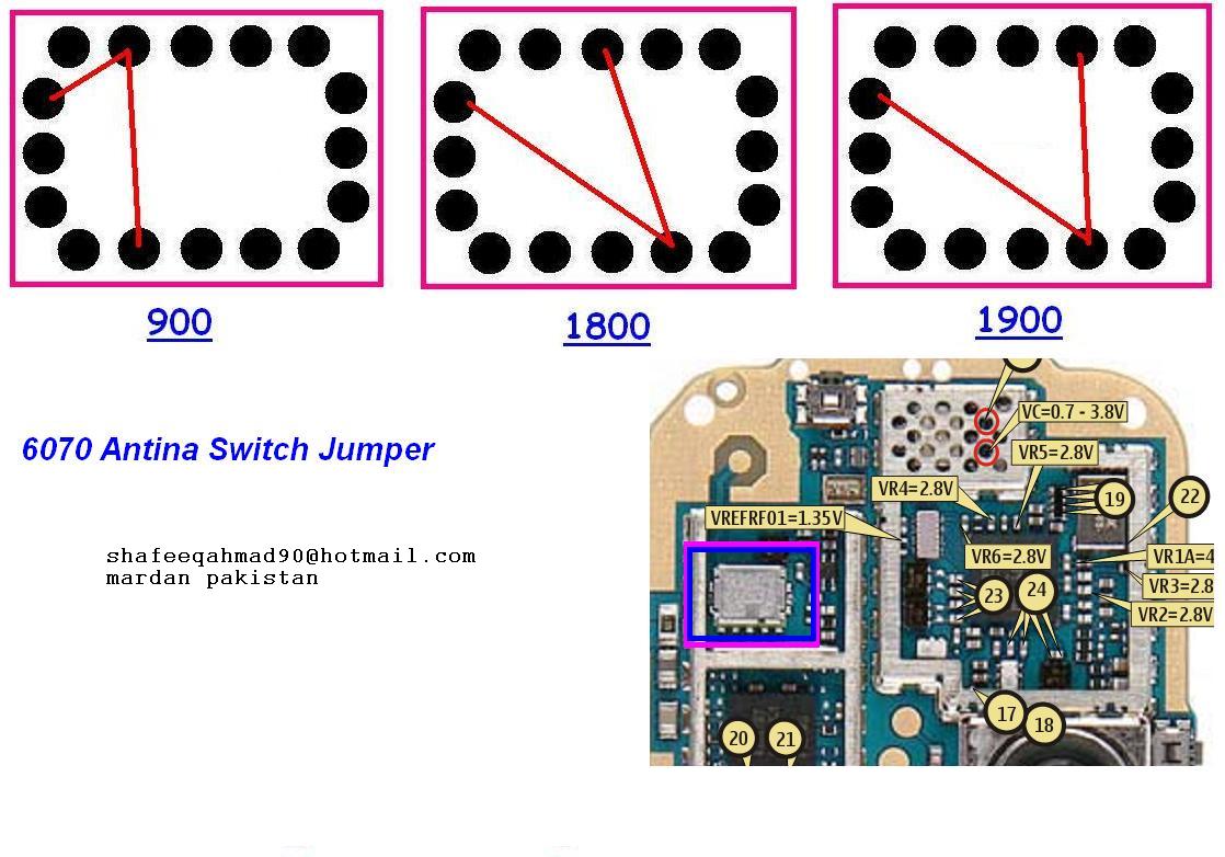 Mobile Repairing Solutions Nokia 6080 Antenna Switch jumpers Network