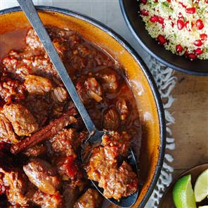 Lamb and date tagine with pomegranate couscous recipe