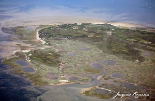 photo aérienne des cabanes de l'ile aux oiseaux