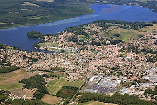 Vue aérienne du lac de Soustons