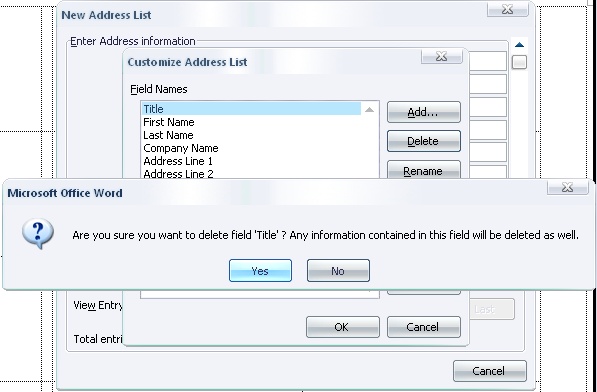 Address fields. Address-field. Form delete.