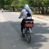 Child riding home from school