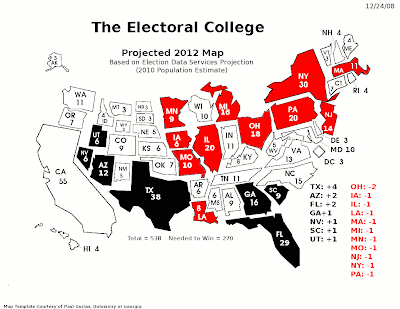 A Projected 2012 Electoral College Map (version 2.0)