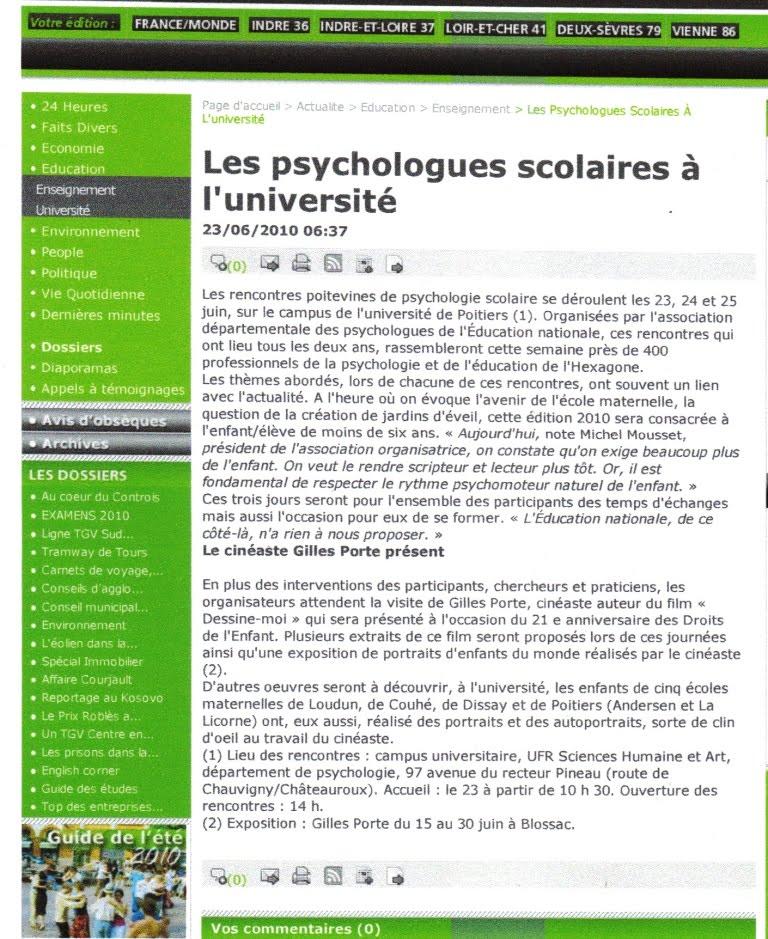 rencontre poitevines de psychologie scolaire