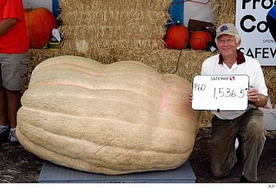 Farmer carves record with huge pumpkin