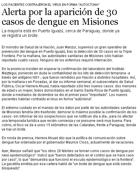 Dengue en Misiones