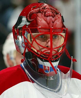 Is that not the most evil mask since the Lightning goalies sported the Saw IV billboards, or what?