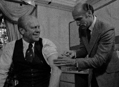 >March 24, 1976: Ford Orders Swine-Flu Shots for All 38getting swine flu shot