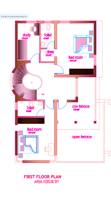 Modern house plan - 2320 Sq. Ft - First Floor