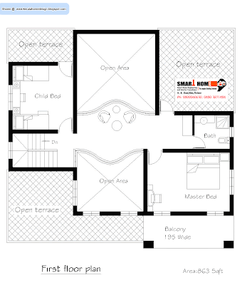 2811 Sqft Kerala Home First Floor Plan