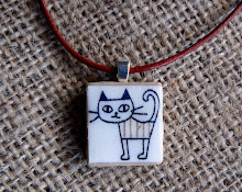 Cute cat scrabble pendant