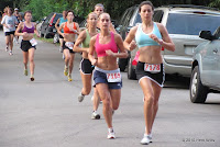 Shown here running in the Tallahassee Women's Distance Festival 5K, #7169 Kelly Stevens and #7178 Micah Adriani finished one-two in the women's division of the 2010 'Salute to Prefontaine' 5K.