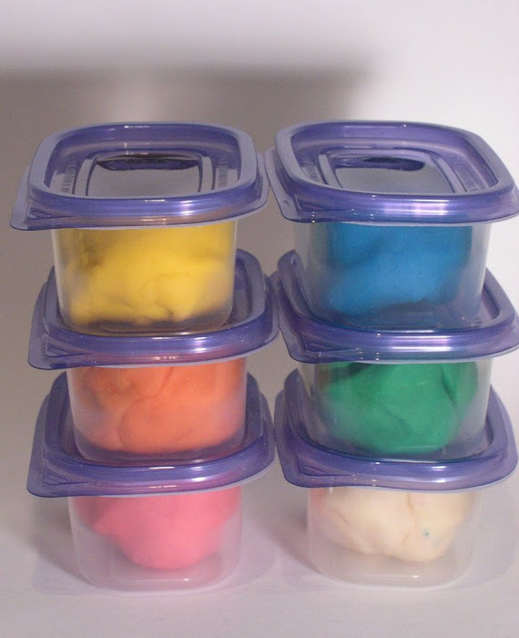 play dough in containers