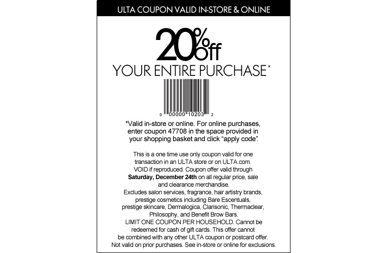 Alicia s Deals In AZ Ulta 20 Off Your Purchase In Store Or Online 