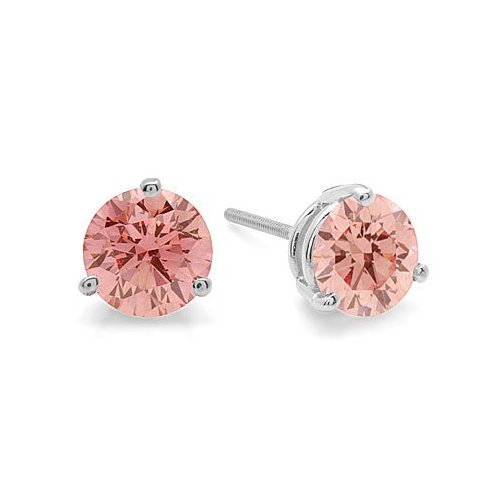 Pink Diamond Earrings: 1.00 ct Pink Diamond VS1 Stud Earrings