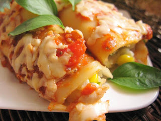 Canneloni with Potatoes, Cottage-cheese & Sweetcorn... lasagna on a roll 5 IMG 0703 1