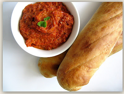 CHIPOTLE GARLIC FOCACCIA & ROMESCO DIP 32 romesco+dip3