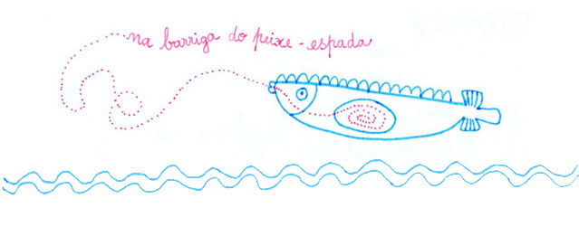 na barriga do peixe-espada