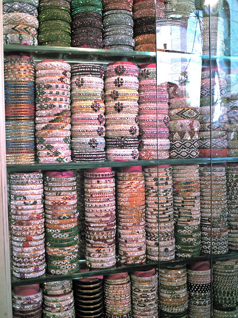 display of decorative bangles