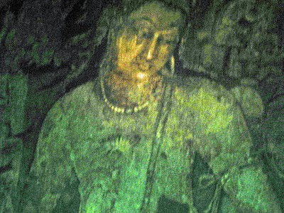 Close-up Buddha painting Ajanta wall