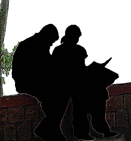 couple silhouette part illustration
