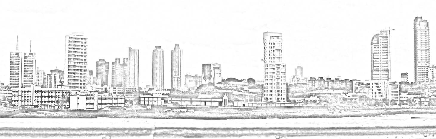 Stock Pictures: Drawings of Mumbai Skylines - South Mumbai, Malabar