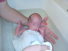 Isaac's first bath!