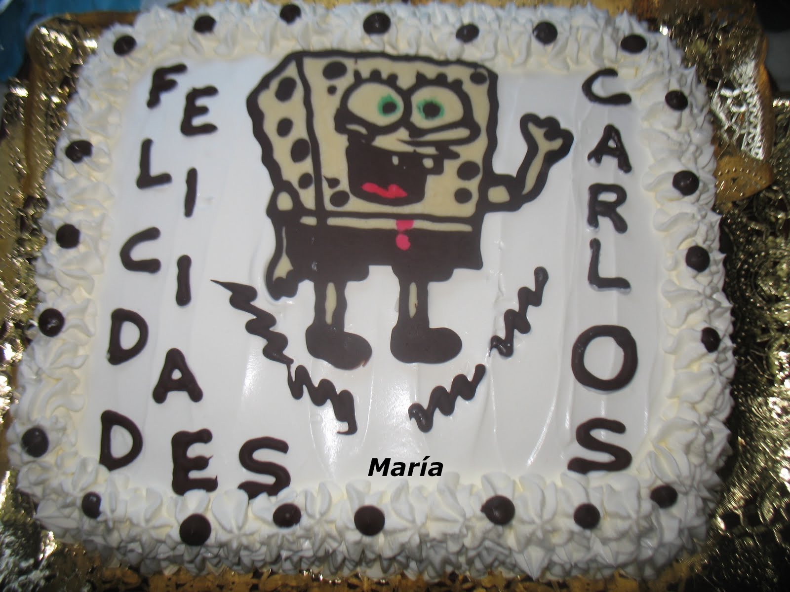 Los Blogs de María -: Tarta de Bob esponja cumpleaños de Carlos