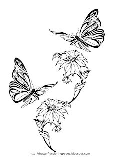 Butterfly Coloring Pages Flower Art Morpho