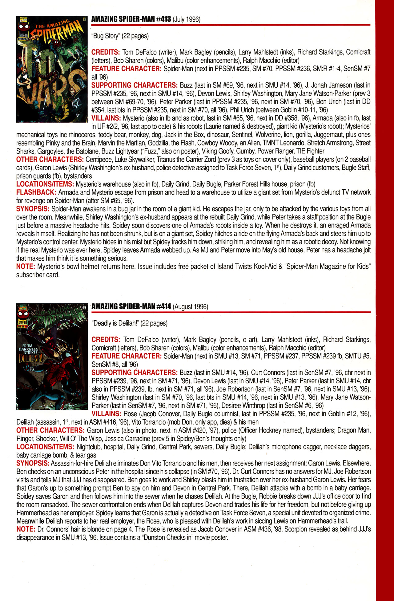 Read online Official Index to the Marvel Universe comic -  Issue #10 - 11
