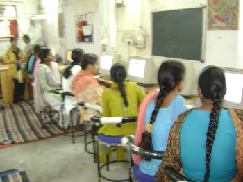 Girls in Delhi learning at SEWA Bharat