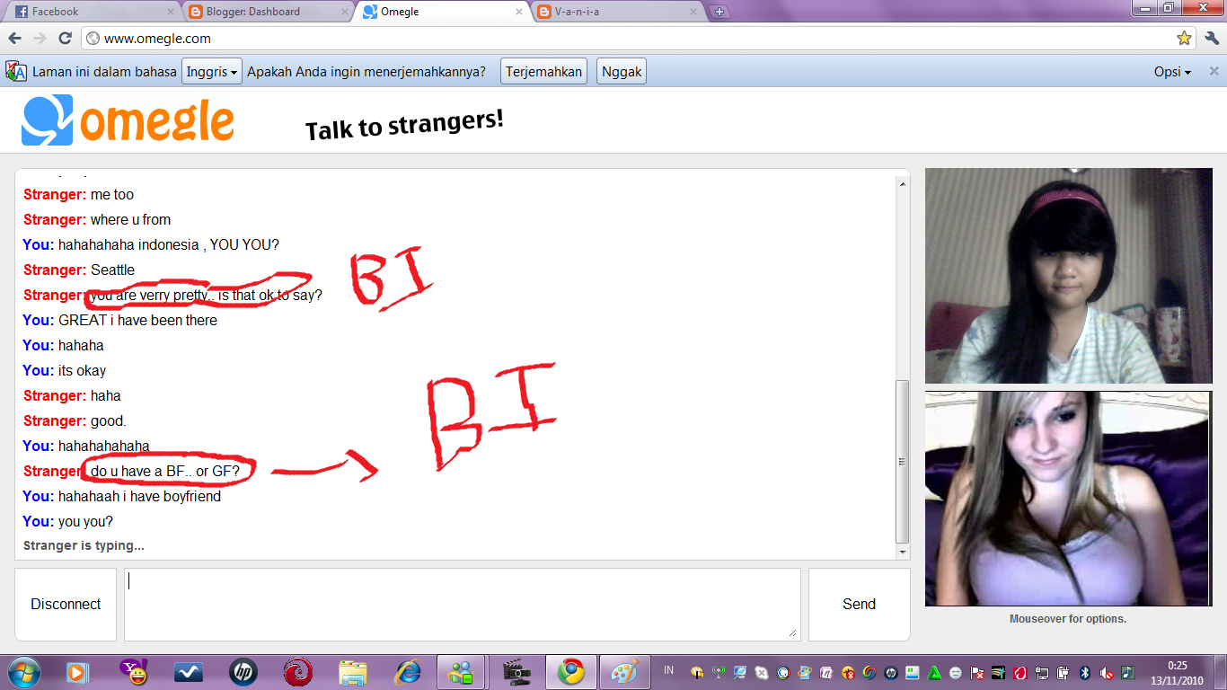 Omegle point game