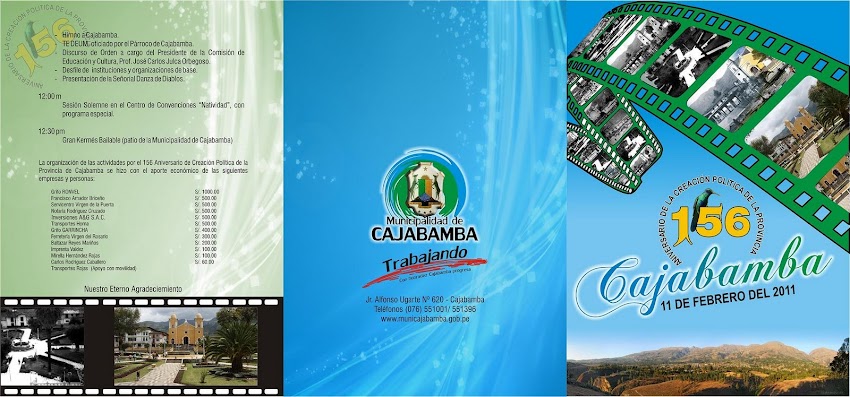 Conozca el programa de actividades por el aniversario 156 de Cajabamba