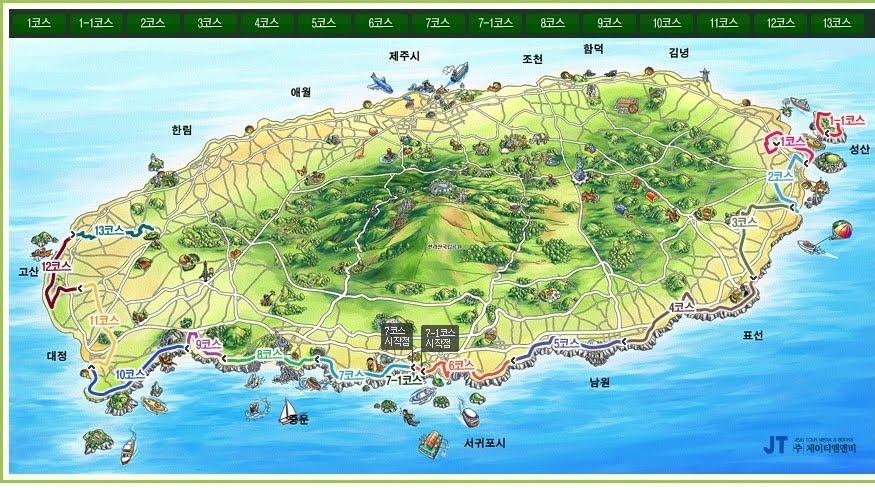 Чеджу карта острова