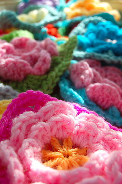 Photo of the Granny Square With Aster Flower Center