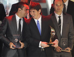 Iniesta Xavi y Messi finalistas Balón de Oro 2010