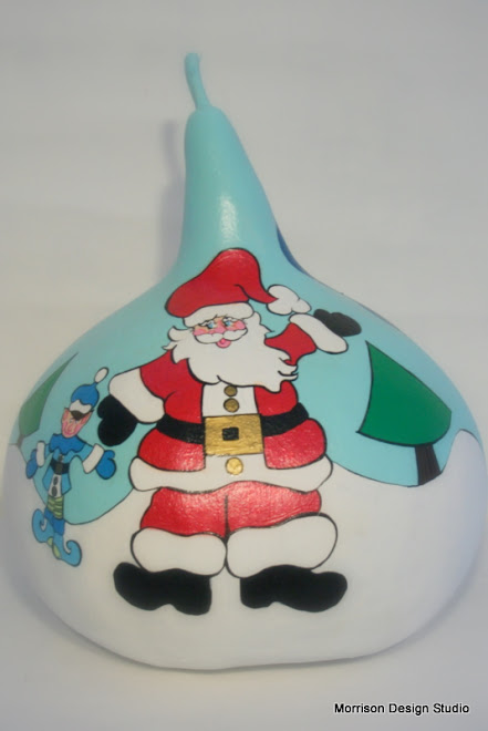Large Gourd-(Side A) Santa and Elf