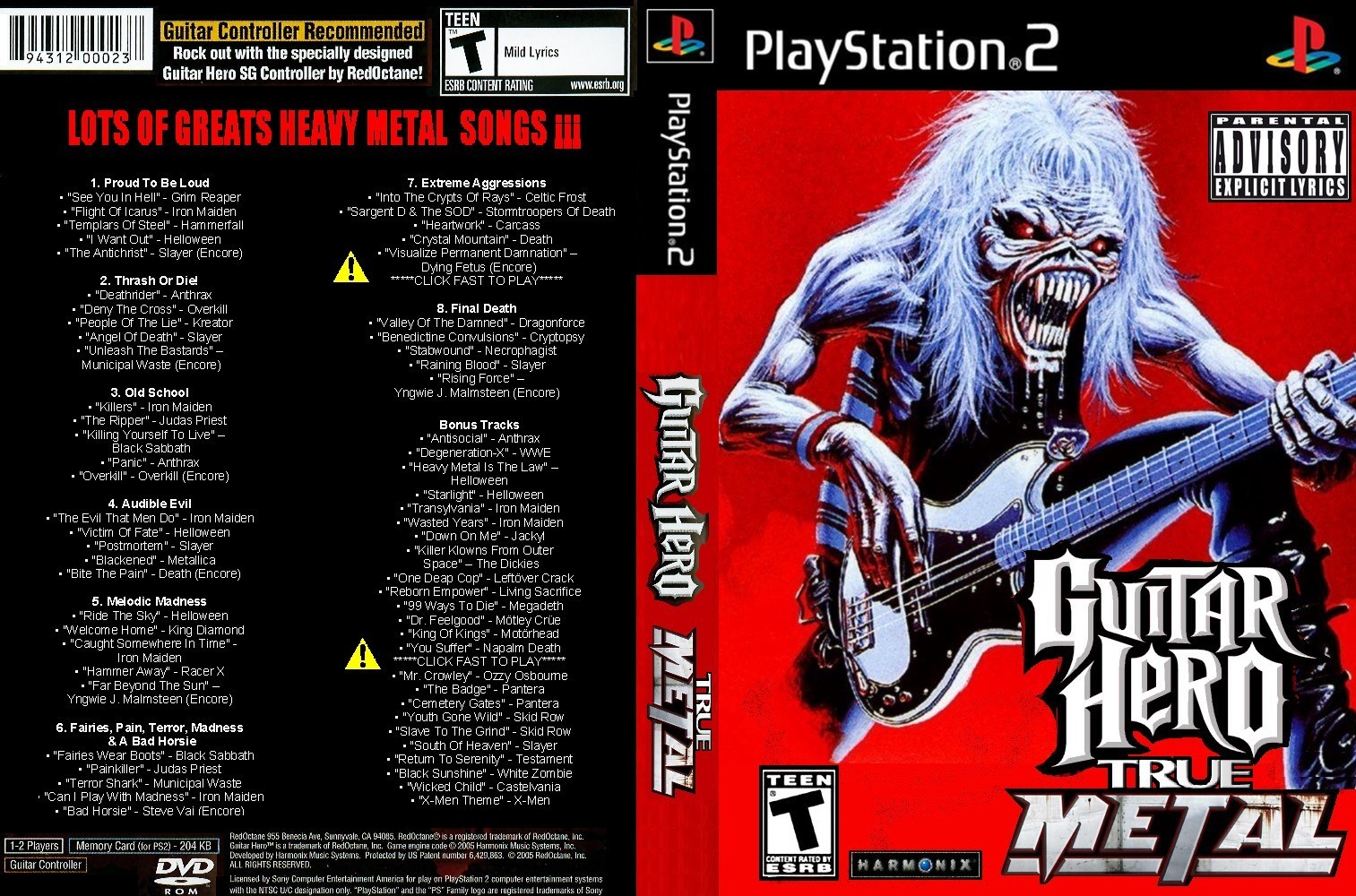 2000 Stereo Guitar Hero True Metal (Playstation 2)