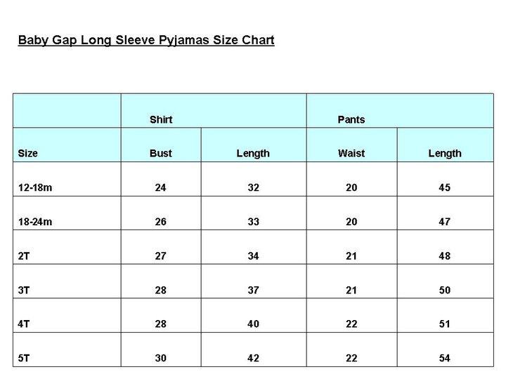 2t Size Chart