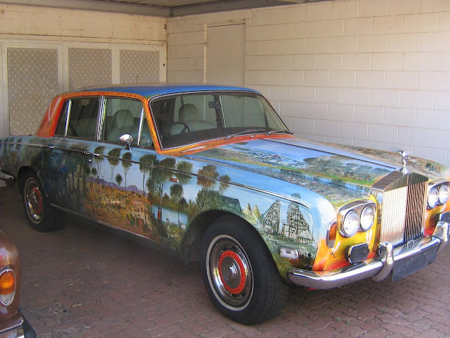 Pro Hart Rolls Royce Silver Shadow Australian Outback Painting