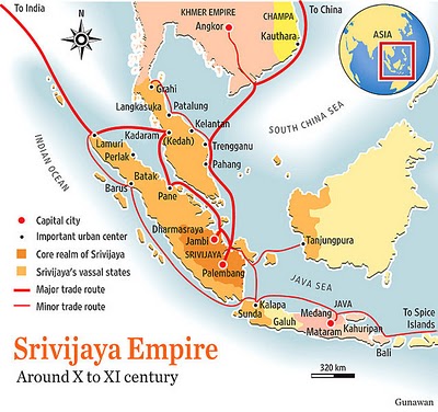 Peta Kekuasaan Sriwijaya abad ke-10