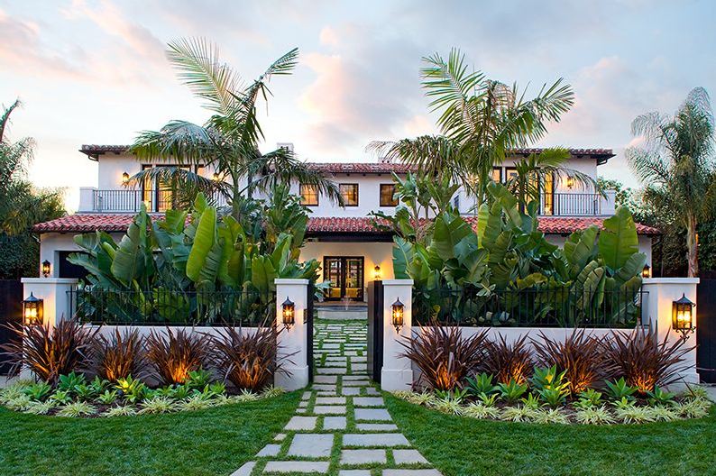 Exterior of a Spanish revival style home in Los Angeles