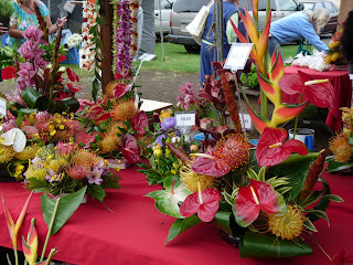 Hawaiian Tropical Flower arrangements at Farmers Market in Hawaii