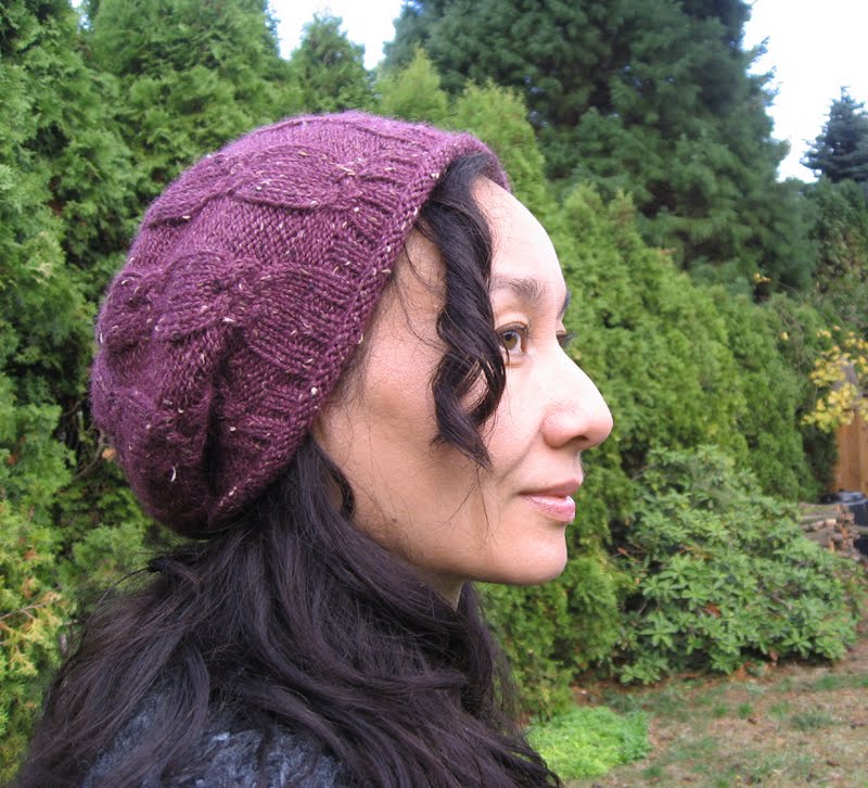 Chic Knits Mondo Cabled Slouchy Hat Pattern - NobleKnits Yarn Shop