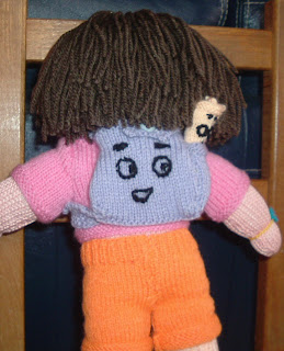 du tricot et des jouets: sac ?� dos et carte de dora